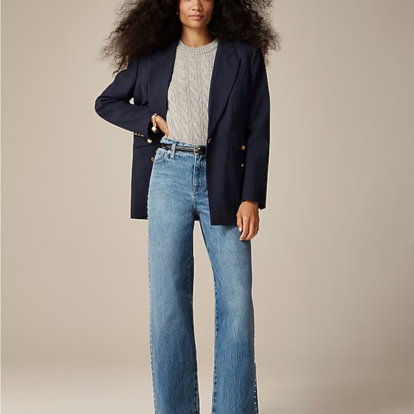 J. Crew studded lower rise wide leg Jean. Effie Jane wash. Size 28 - Picture 2 of 8